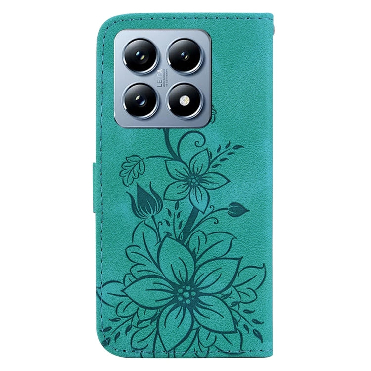For Xiaomi 14T Lily Embossed Leather Phone Case