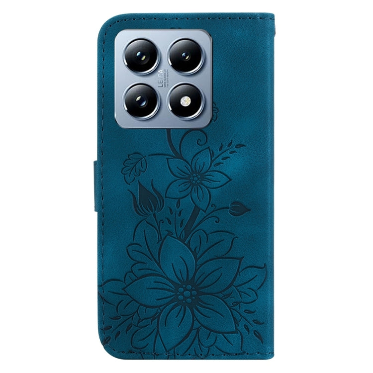 For Xiaomi 14T Lily Embossed Leather Phone Case