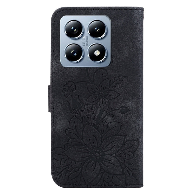 For Xiaomi 14T Lily Embossed Leather Phone Case