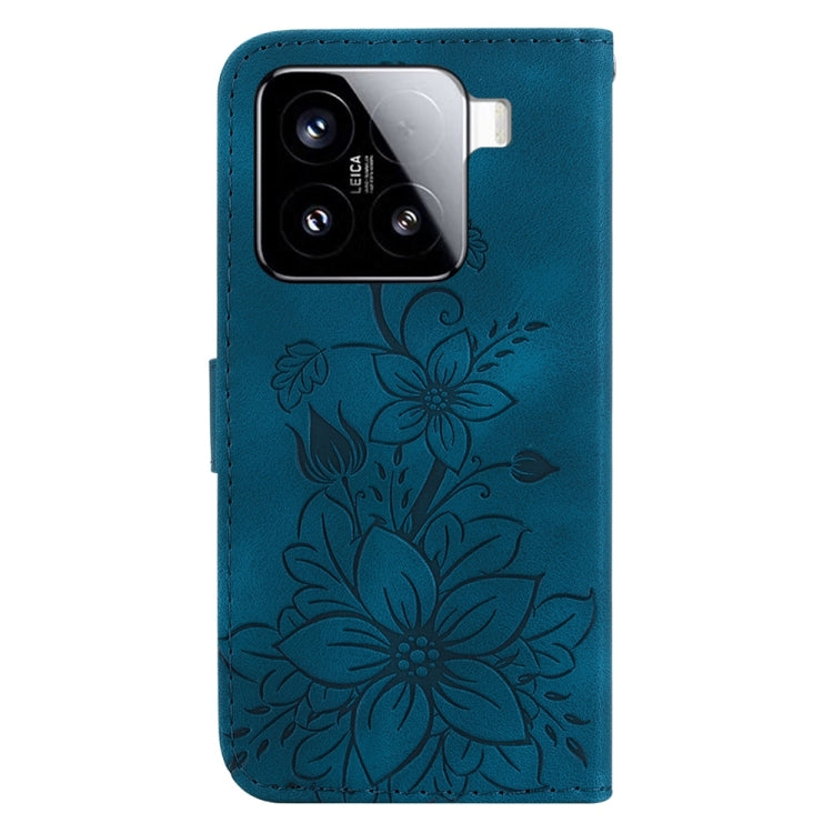 For Xiaomi 15 Lily Embossed Leather Phone Case