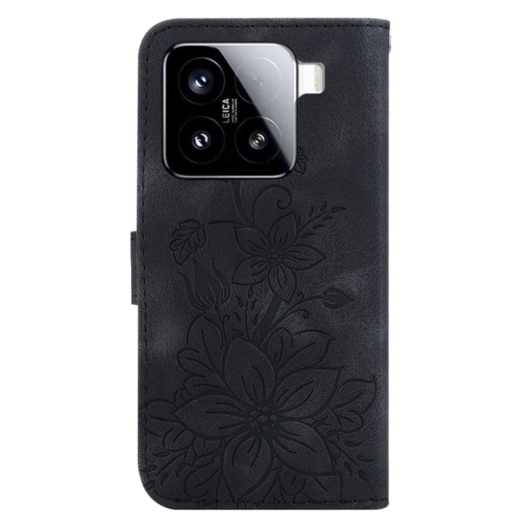 For Xiaomi 15 Lily Embossed Leather Phone Case