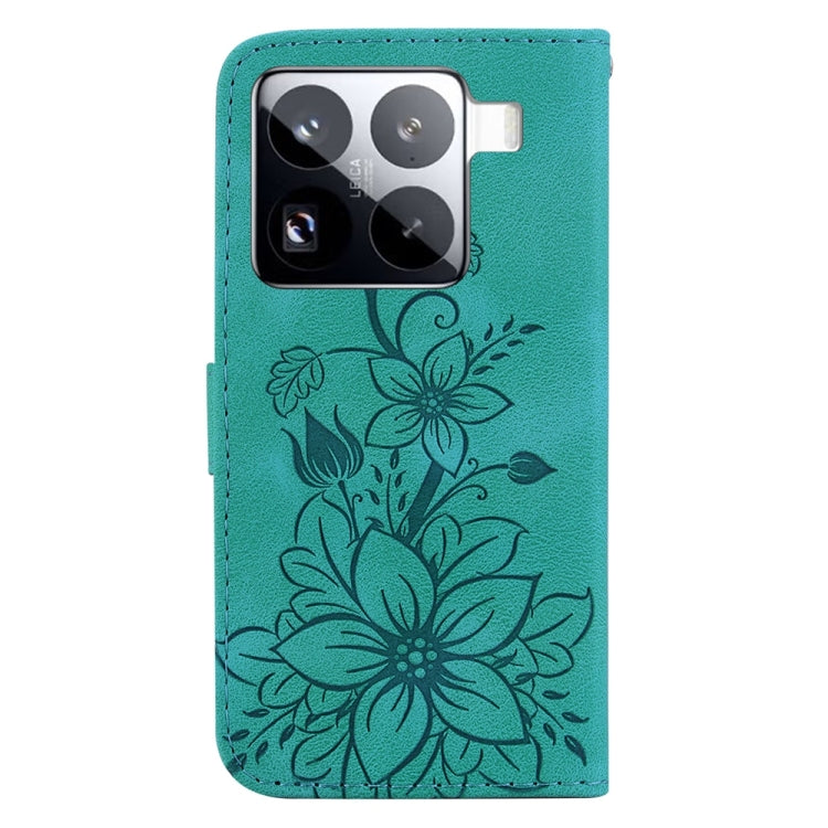For Xiaomi 15 Pro Lily Embossed Leather Phone Case