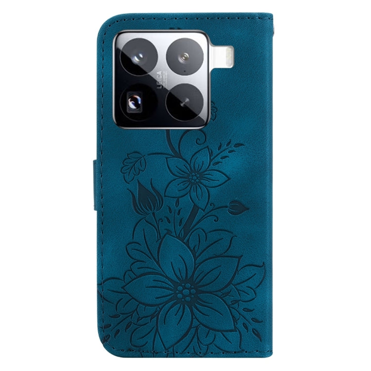 For Xiaomi 15 Pro Lily Embossed Leather Phone Case