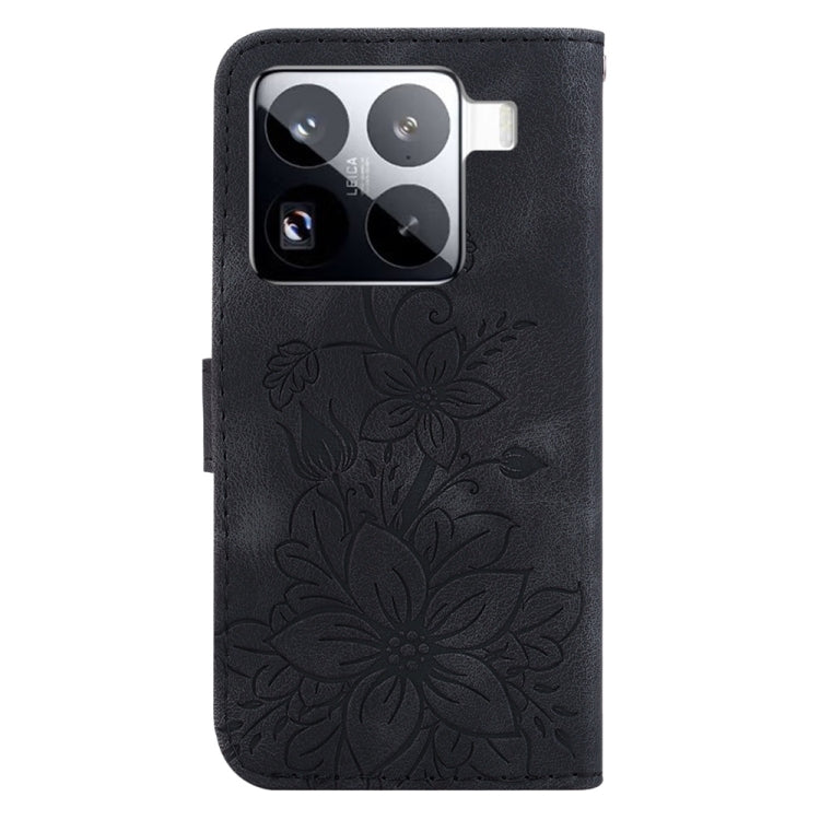 For Xiaomi 15 Pro Lily Embossed Leather Phone Case