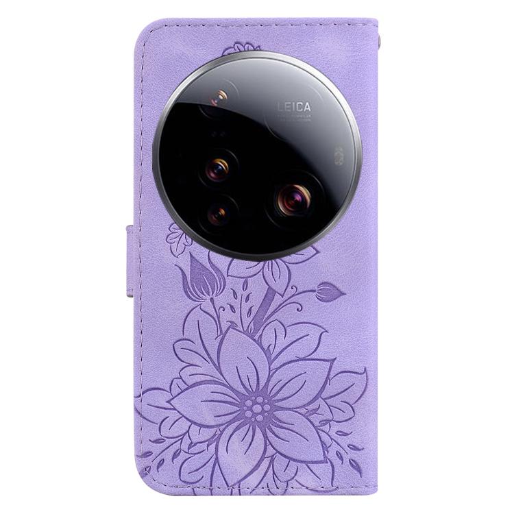 For Xiaomi 15 Ultra Lily Embossed Leather Phone Case