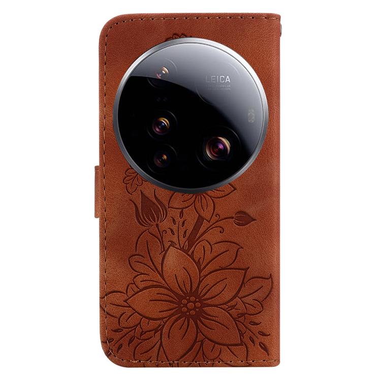 For Xiaomi 15 Ultra Lily Embossed Leather Phone Case
