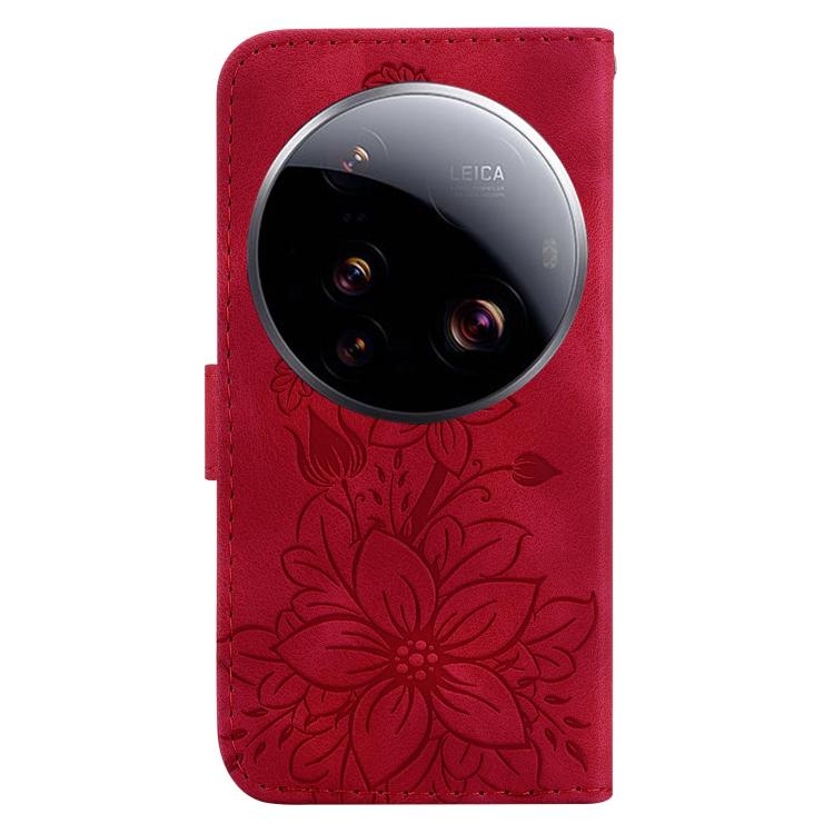 For Xiaomi 15 Ultra Lily Embossed Leather Phone Case