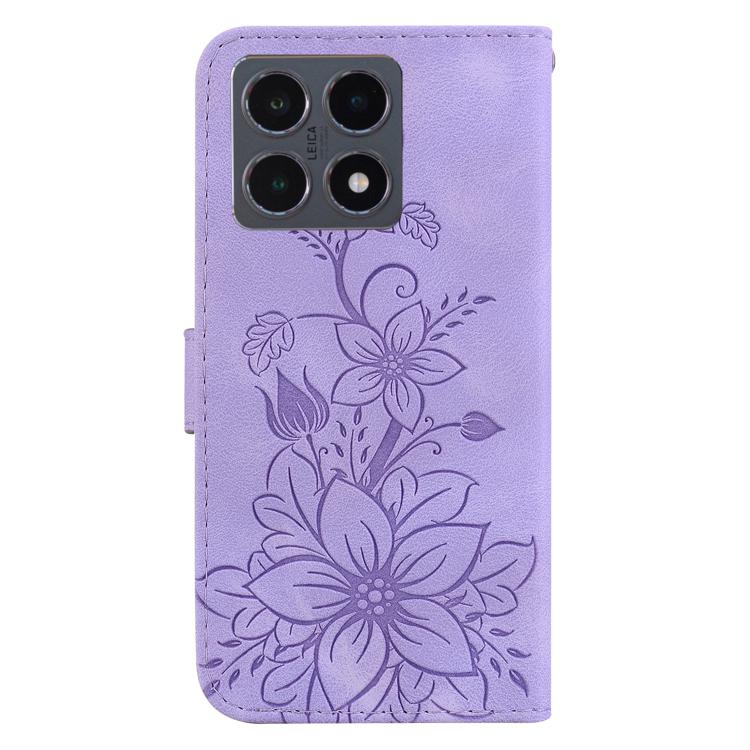 For Xiaomi 15T 5G Lily Embossed Leather Phone Case