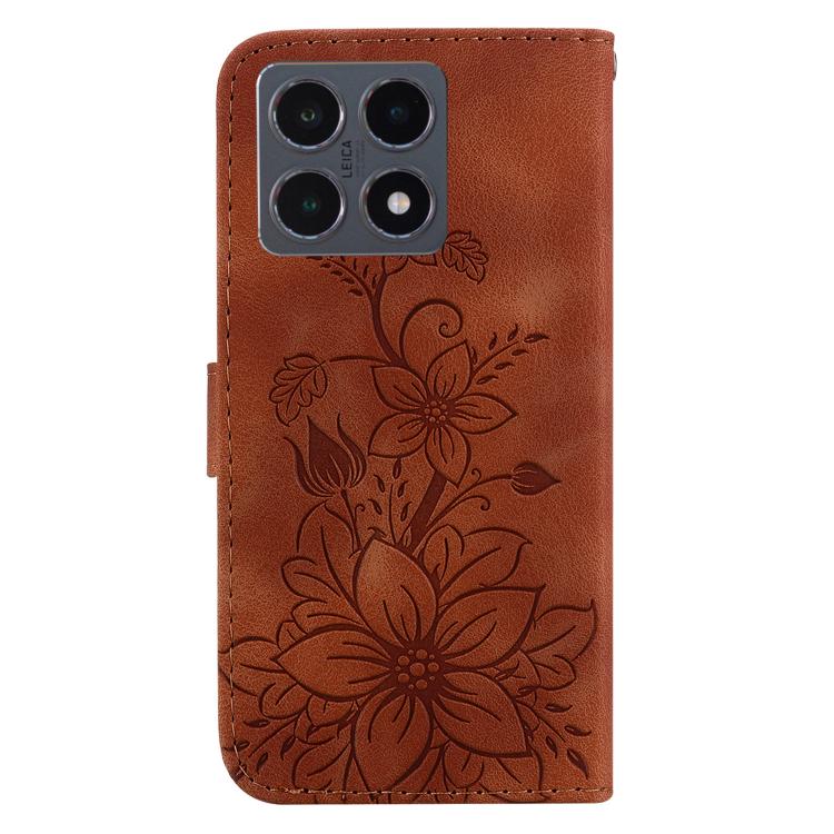 For Xiaomi 15T 5G Lily Embossed Leather Phone Case