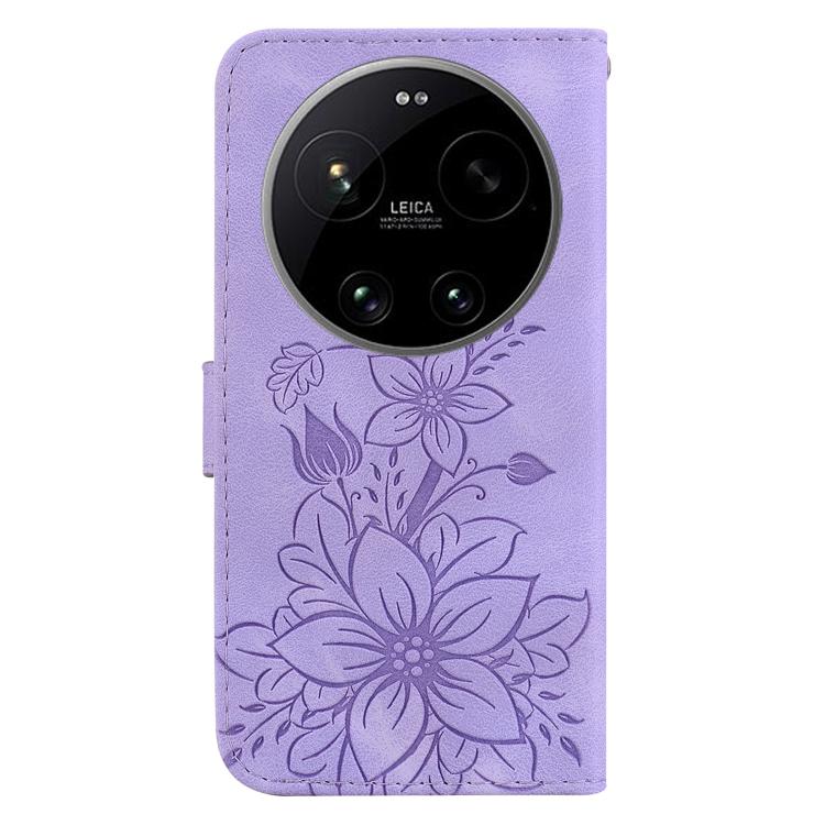 For Xiaomi 17 Ultra Lily Embossed Leather Phone Case