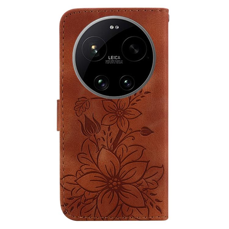 For Xiaomi 17 Ultra Lily Embossed Leather Phone Case