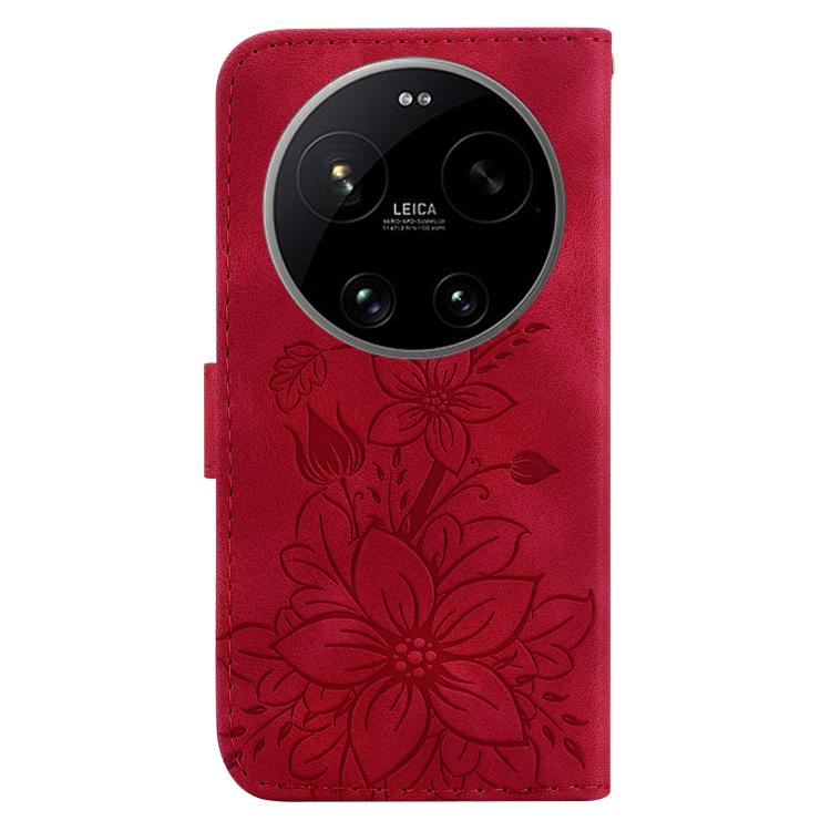 For Xiaomi 17 Ultra Lily Embossed Leather Phone Case