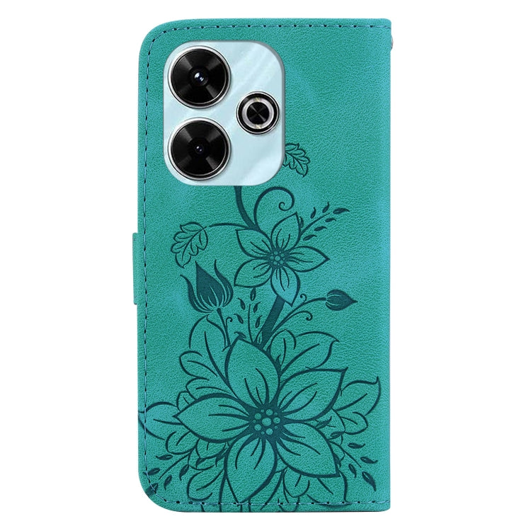 For Redmi 13 4G Lily Embossed Leather Phone Case