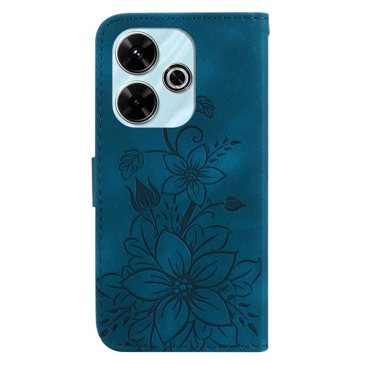 For Redmi 13 4G Lily Embossed Leather Phone Case