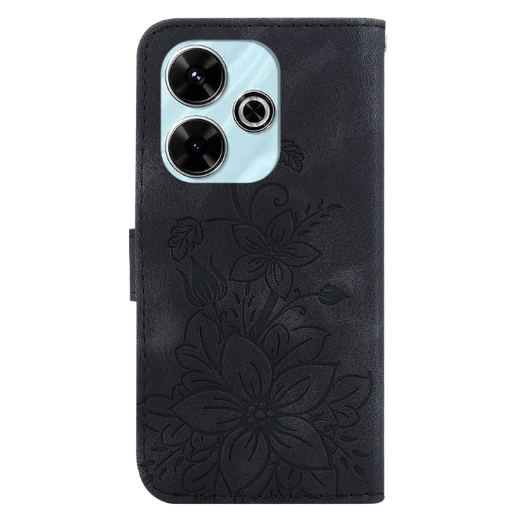 For Redmi 13 4G Lily Embossed Leather Phone Case