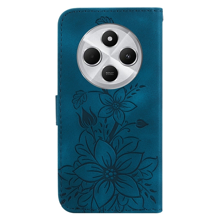 For Redmi 14C 4G Lily Embossed Leather Phone Case