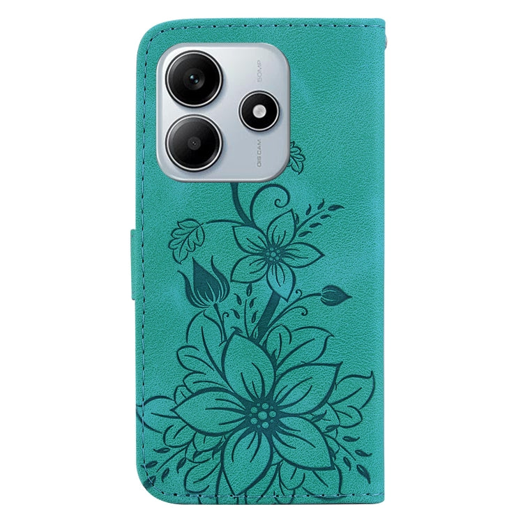 For Redmi Note 14 5G Lily Embossed Leather Phone Case