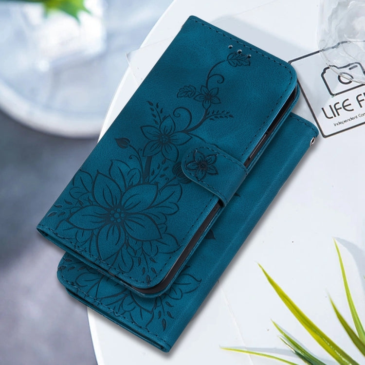 For Redmi Note 14 5G Lily Embossed Leather Phone Case