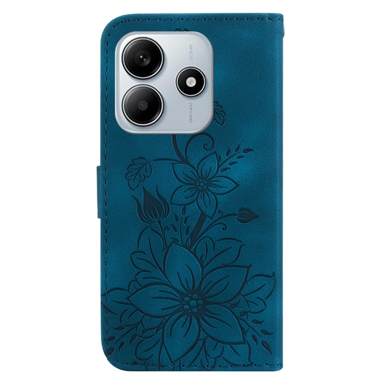 For Redmi Note 14 5G Lily Embossed Leather Phone Case