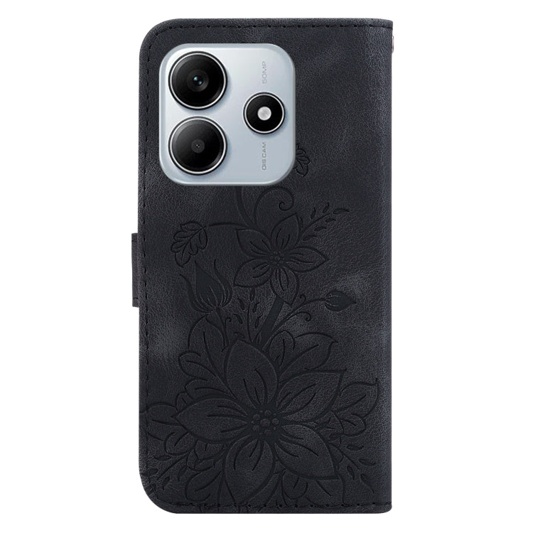 For Redmi Note 14 5G Lily Embossed Leather Phone Case