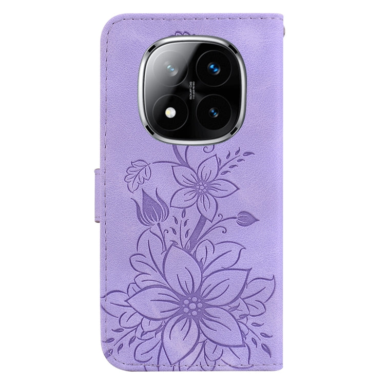 For Redmi Note 14 Pro / Note 14 Pro+ 5G Lily Embossed Leather Phone Case