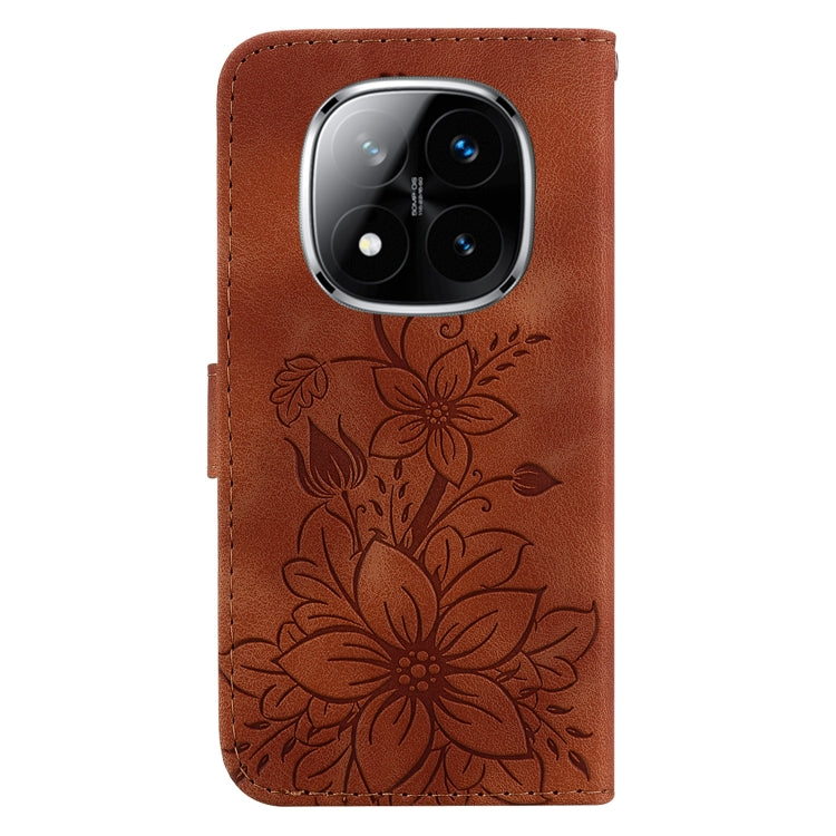 For Redmi Note 14 Pro / Note 14 Pro+ 5G Lily Embossed Leather Phone Case