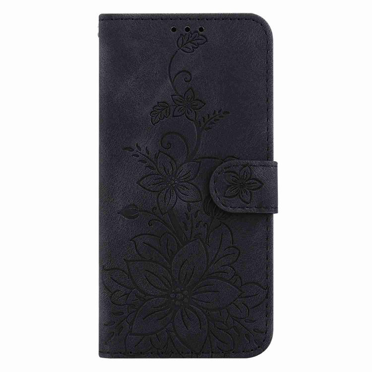 For Redmi Note 14 4G 164.84mm Lily Embossed Leather Phone Case