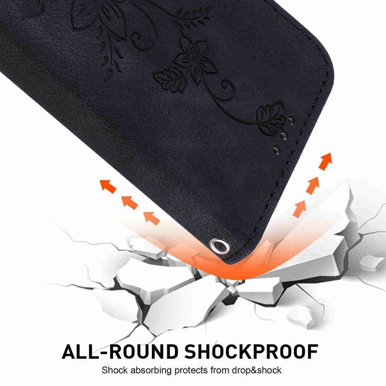 For Redmi Note 14 4G 164.84mm Lily Embossed Leather Phone Case
