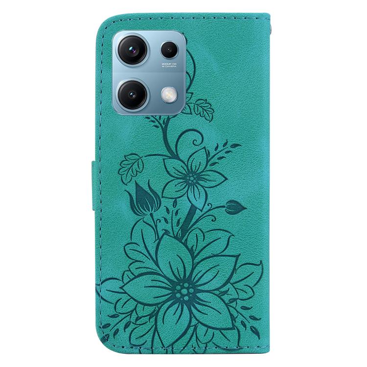 For Redmi Note 14S 4G Lily Embossed Leather Phone Case