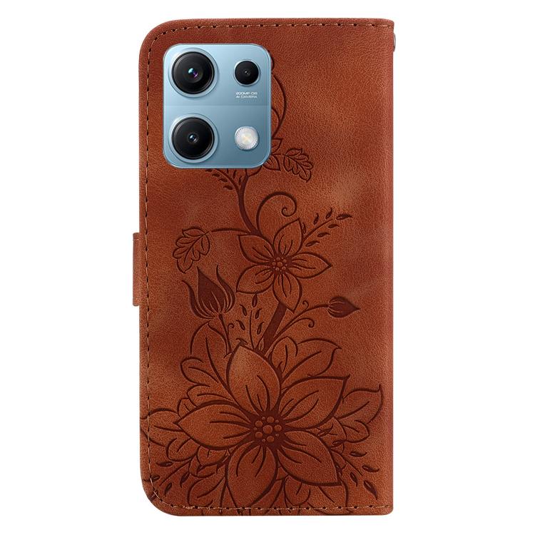 For Redmi Note 14S 4G Lily Embossed Leather Phone Case