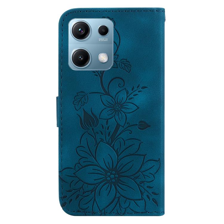 For Redmi Note 14S 4G Lily Embossed Leather Phone Case