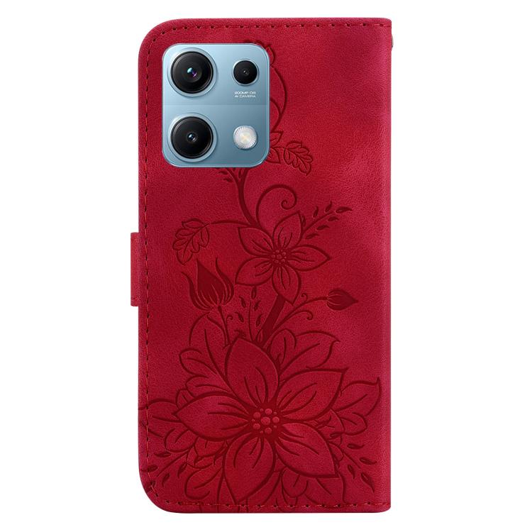 For Redmi Note 14S 4G Lily Embossed Leather Phone Case