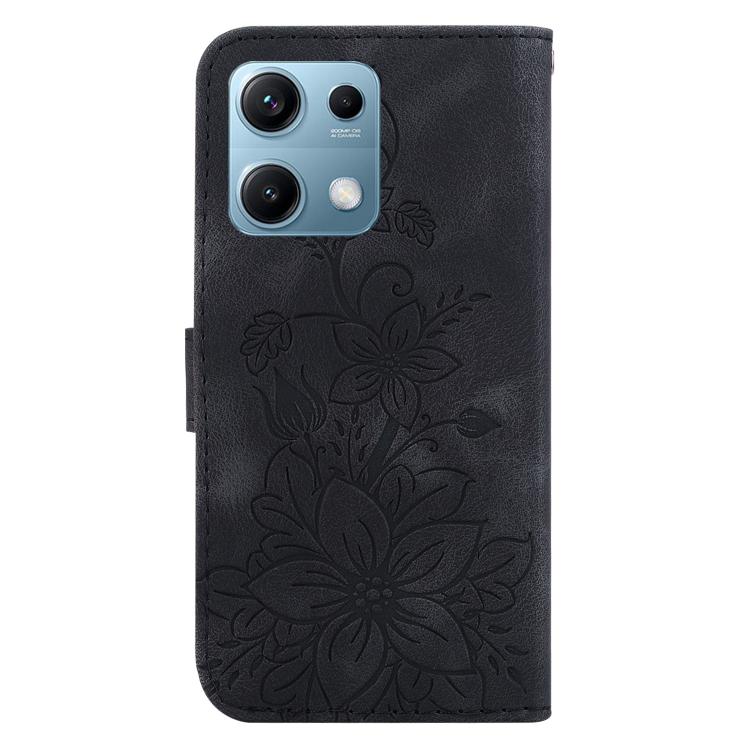 For Redmi Note 14S 4G Lily Embossed Leather Phone Case