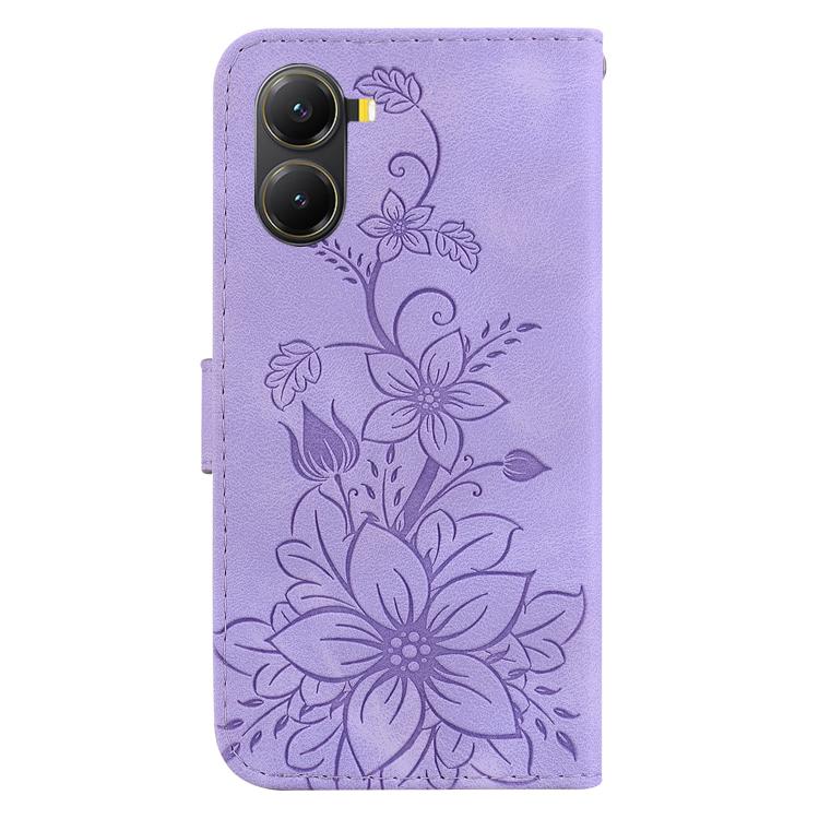 For Redmi Turbo 4 / Xiaomi Poco X7 Pro Lily Embossed Leather Phone Case
