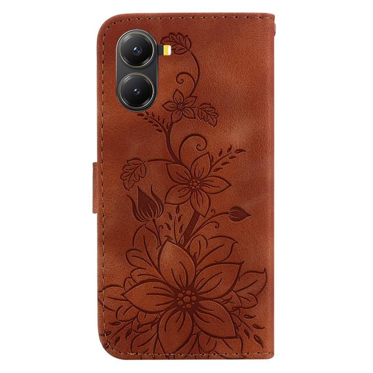 For Redmi Turbo 4 / Xiaomi Poco X7 Pro Lily Embossed Leather Phone Case