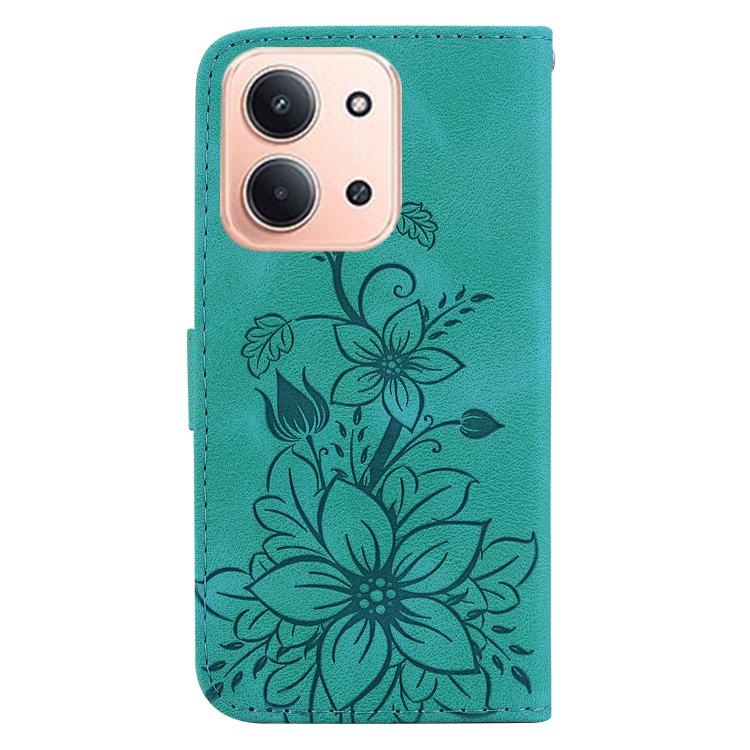 For Redmi 15C 5G / 4G EU 173mm / Poco C85 5G Lily Embossed Leather Phone Case