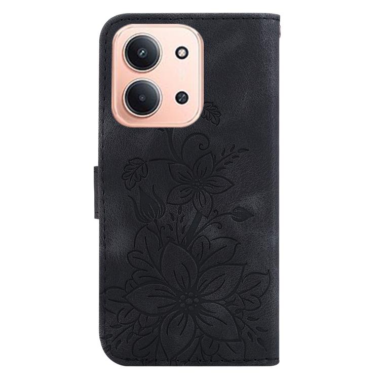 For Redmi 15C 5G / 4G EU 173mm / Poco C85 5G Lily Embossed Leather Phone Case