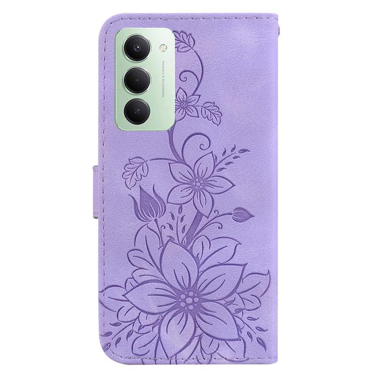 For Redmi 15 5G / 4G EU 171mm Lily Embossed Leather Phone Case