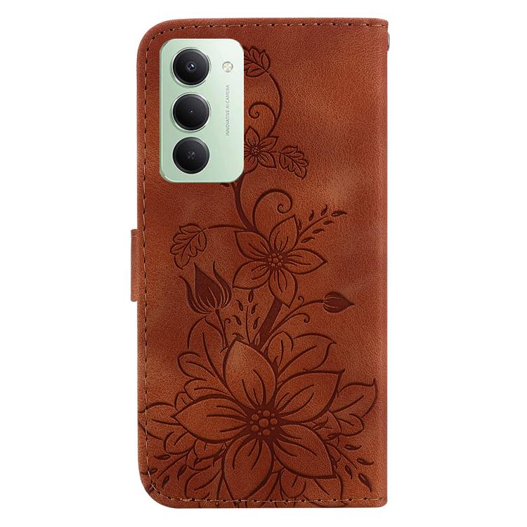 For Redmi 15 5G / 4G EU 171mm Lily Embossed Leather Phone Case