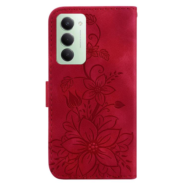For Redmi 15 5G / 4G EU 171mm Lily Embossed Leather Phone Case