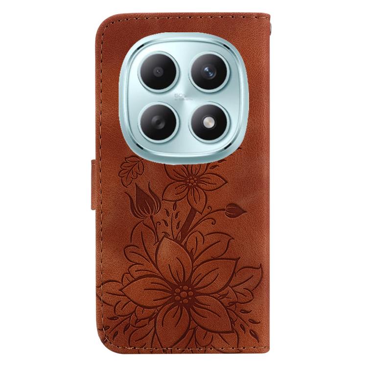 For Redmi Note 15 4G / 5G 164mm / Poco M8 5G Lily Embossed Leather Phone Case
