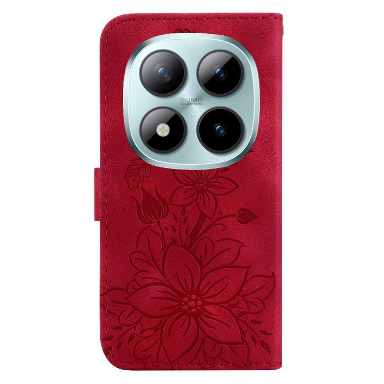 For Redmi Note 15 Pro+ 5G 163.3mm / Poco M8 Pro 5G Lily Embossed Leather Phone Case