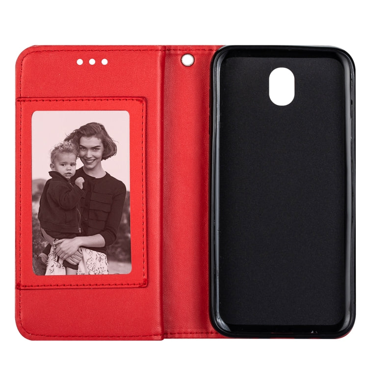 For Samsung Galaxy J7 (2018) Ultra-thin 9 Card Horizontal Flip Leather Case, with Card Slots & Holder & Lanyard
