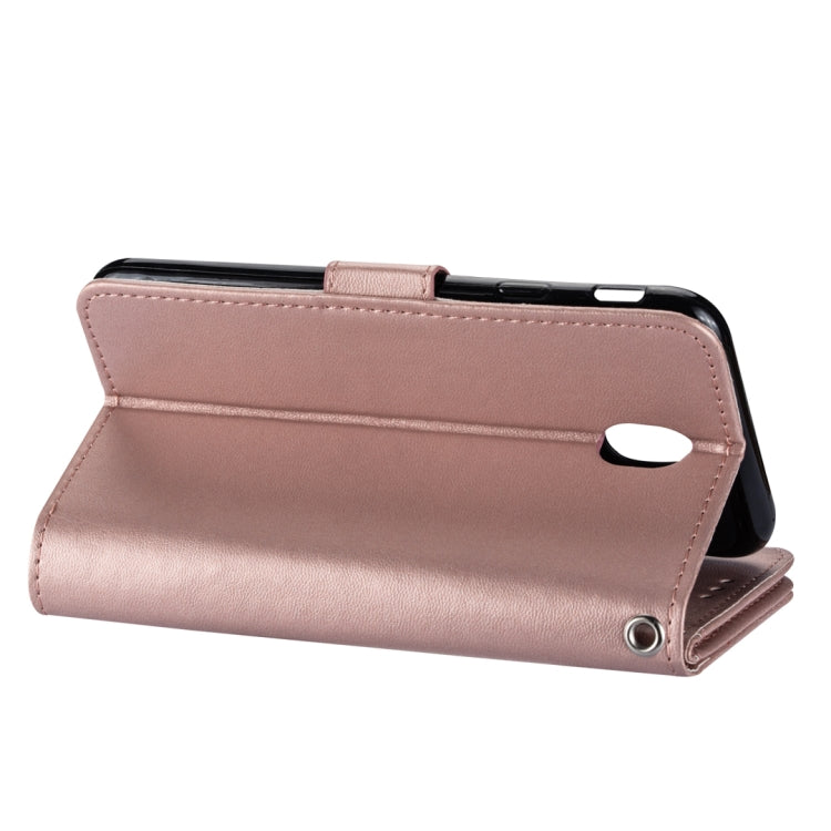 For Samsung Galaxy J7 (2018) Ultra-thin 9 Card Horizontal Flip Leather Case, with Card Slots & Holder & Lanyard