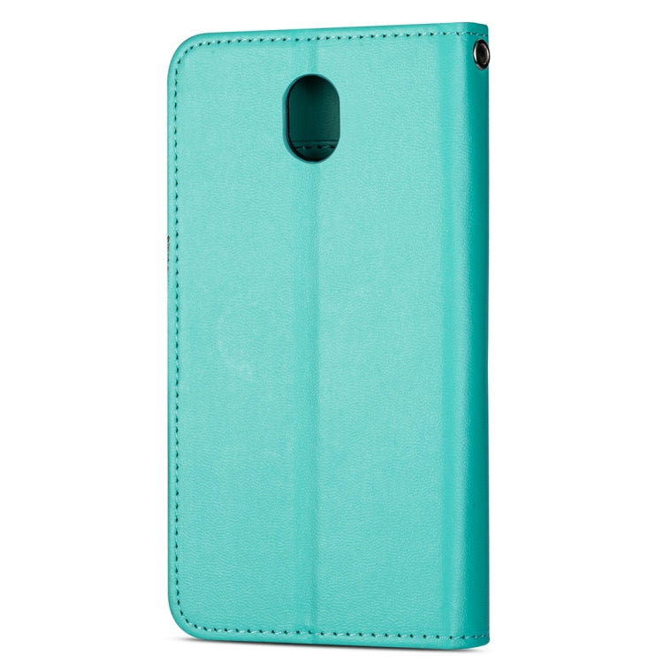 For Samsung Galaxy J7 (2018) Ultra-thin 9 Card Horizontal Flip Leather Case, with Card Slots & Holder & Lanyard