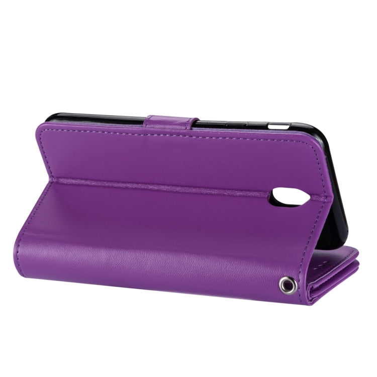 For Samsung Galaxy J7 (2018) Ultra-thin 9 Card Horizontal Flip Leather Case, with Card Slots & Holder & Lanyard