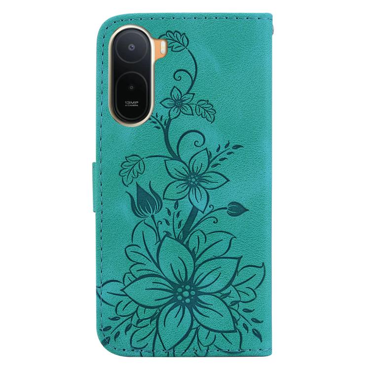 For Redmi A7 Pro 4G / 5G 171mm / Poco C85x 5G Lily Embossed Leather Phone Case