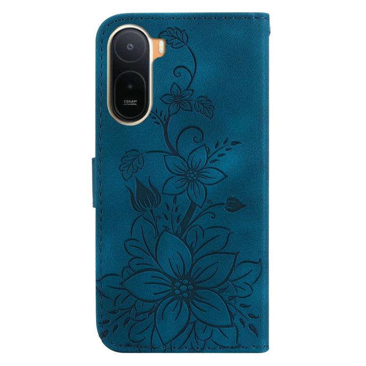For Redmi A7 Pro 4G / 5G 171mm / Poco C85x 5G Lily Embossed Leather Phone Case