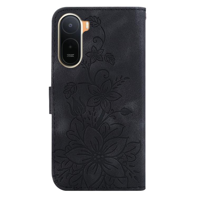 For Redmi A7 Pro 4G / 5G 171mm / Poco C85x 5G Lily Embossed Leather Phone Case