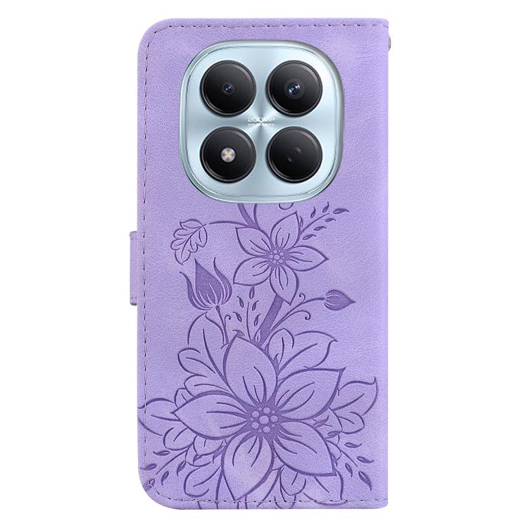 For Redmi Note 15 Pro 4G Global 163.2mm Lily Embossed Leather Phone Case